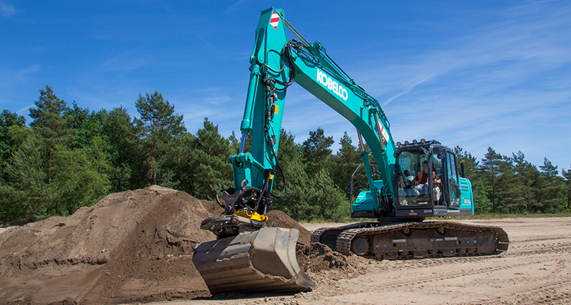 Graafmachine met 3D GPS Machinebesturing